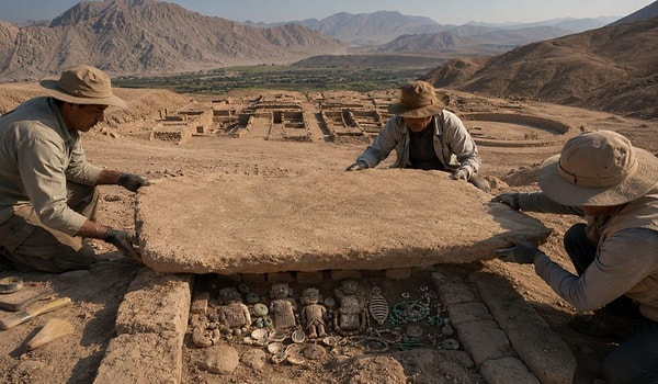 Hidden beneath the large stone was a space measuring only 22 centimeters.