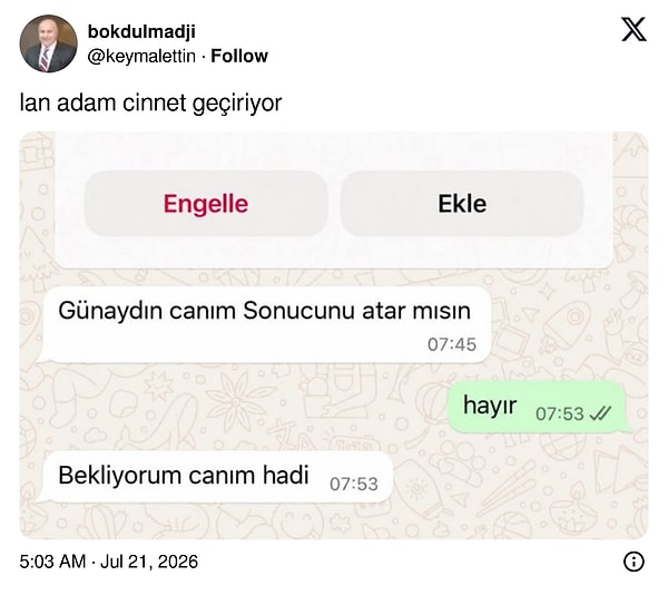 Çok da bekletme.