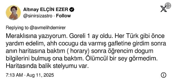 Astrolog Altınay Elçin Ezer de sosyal medyada yaptığı paylaşımda, Clarke’ın doğum haritasını incelediğini belirterek, "Ölümcül bir şey görmedim." sözleriyle tepkilerin hedefi olmuştu.