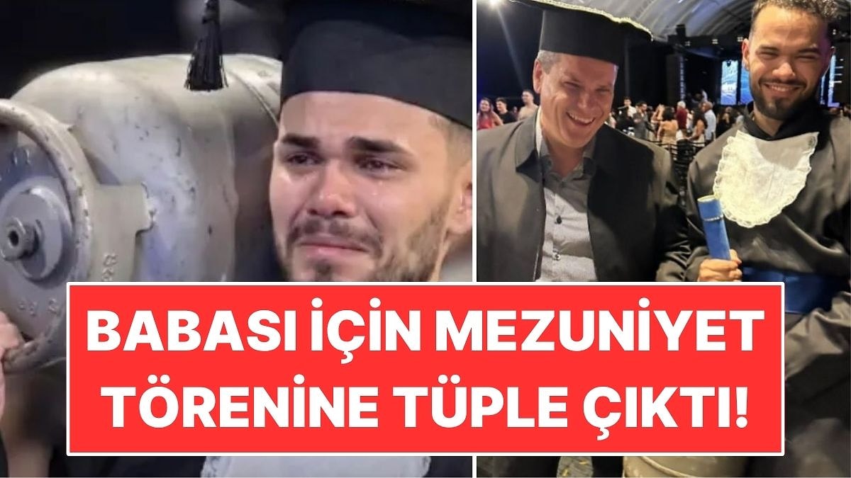 Mezuniyet Törenine Elinde Tüple Çıktı: Babasının 26 Yıllık Emeğini Onurlandırdı!