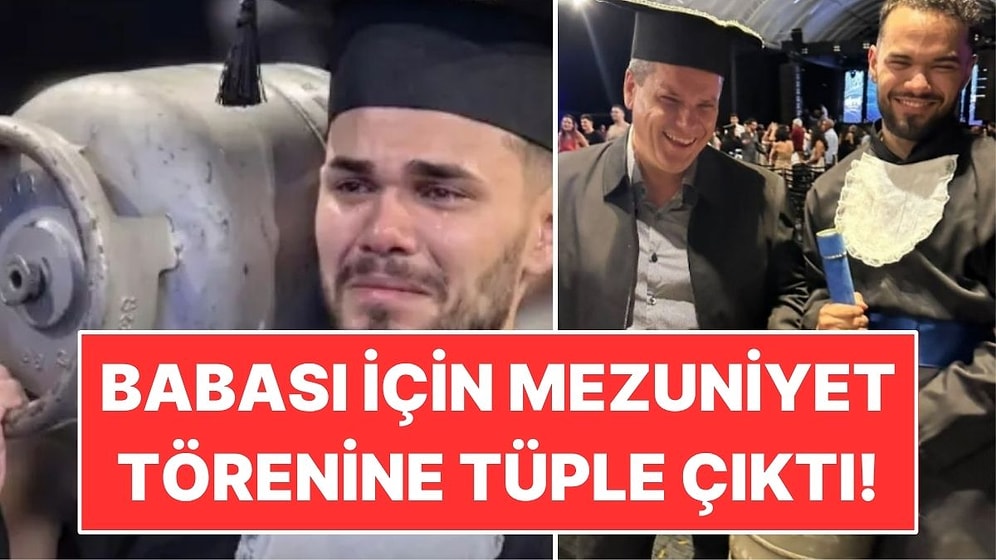 Mezuniyet Törenine Elinde Tüple Çıktı: Babasının 26 Yıllık Emeğini Onurlandırdı!