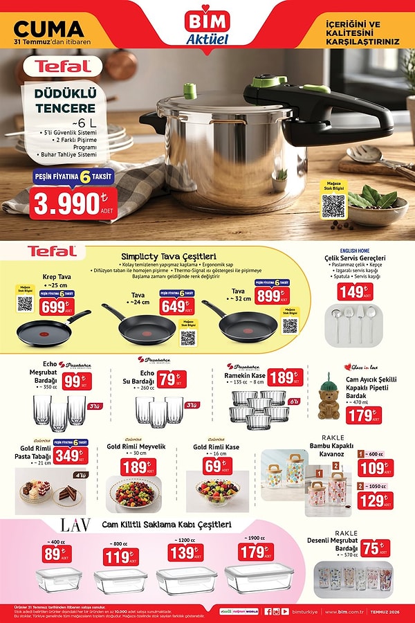 Tefal Düdüklü Tencere 6 L 3.990 TL