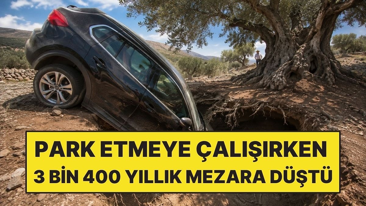 Arabasını Park Etmeye Çalışırken 3 Bin 400 Yıllık Mezara Düştü