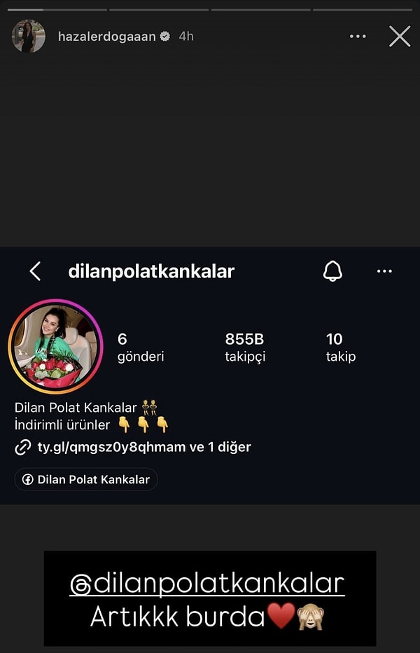 Aylar süren sessizliğin ardından Dilan Polat, bu kez "dilanpolatkankalar" kullanıcı adlı hesabıyla yeniden Instagram'a döndü.
