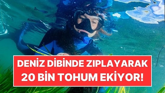 Deniz Dibinde Zıplayarak 20 Bin Tohum Ekiyor!