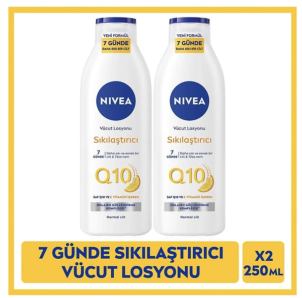 5. Nivea Q10 sıkılaştırıcı vücut losyonu ikili paketiyle yaz boyunca cildini yenilemek isteyenlerin ilk tercihi!