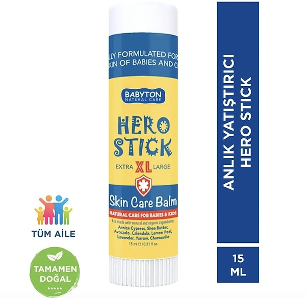 Babyton anlık yatıştırıcı Hero Stick XL sepete özel net 279,20 TL'lik fiyatıyla karşınızda!