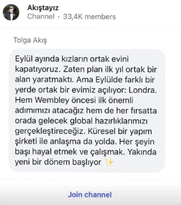 Tolga Akış'ın açıklaması:
