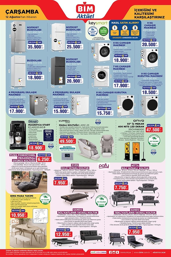 12 Ağustos Çarşamba BİM Aktüel Kataloğu