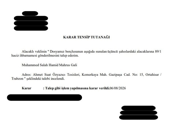 Söz konusu iddiaların temelinde, Trabzonspor Kulübü'nden parasını tahsil edemeyen ve adını şimdilik gizli tutan bir alacaklının yasal girişimleri yatıyor.