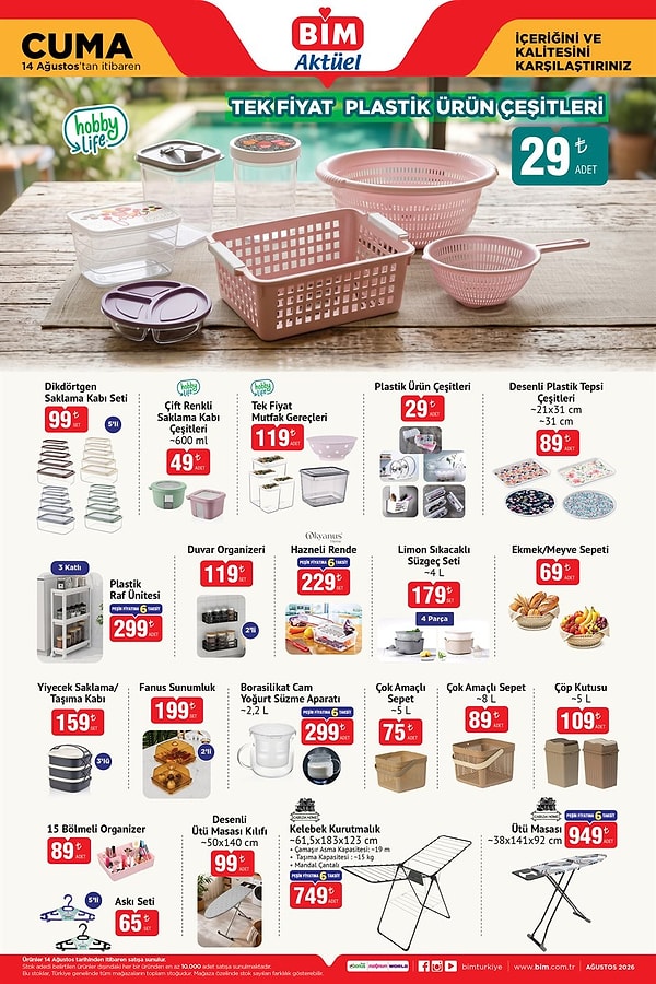 Tek Fiyat Plastik Ürün Çeşitleri 29 TL