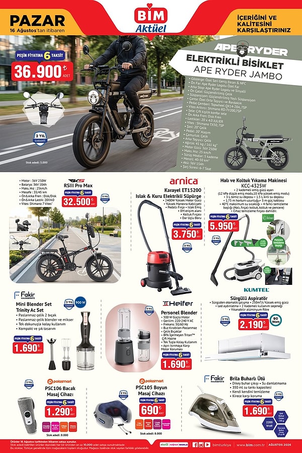 Ape Ryder Elektrikli Bisiklet APE RIDER JAMBO 36.900 TL
