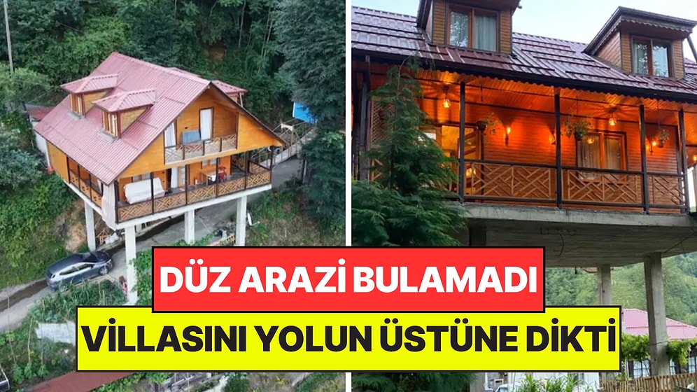 Ev Yapacak Yer Bulamadı, Villasını Yolun Üzerine Dikti: Altından Kamyon Bile Geçiyor