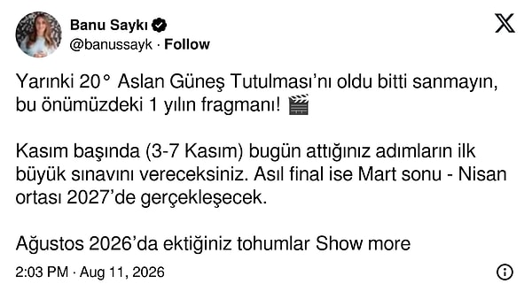 Banu Saykı tutulmayı önümüzdeki bir yılın “fragmanı” olarak değerlendiriyor.👇