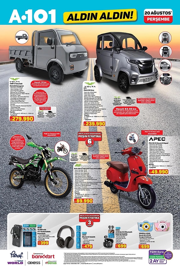 Volta VMP14 Tekerlekli Elektrikli Kamyonet 279.990 TL