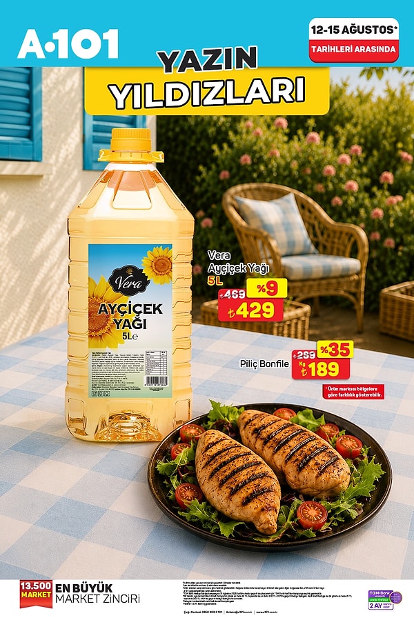 Vera Ayçiçek Yağı 5 L 429 TL