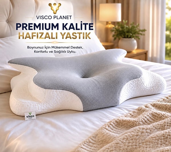 Visco Planet ortopedik memory foam boyun destekli yastık son 365 günün en düşük fiyatı net 1.391,31 TL!