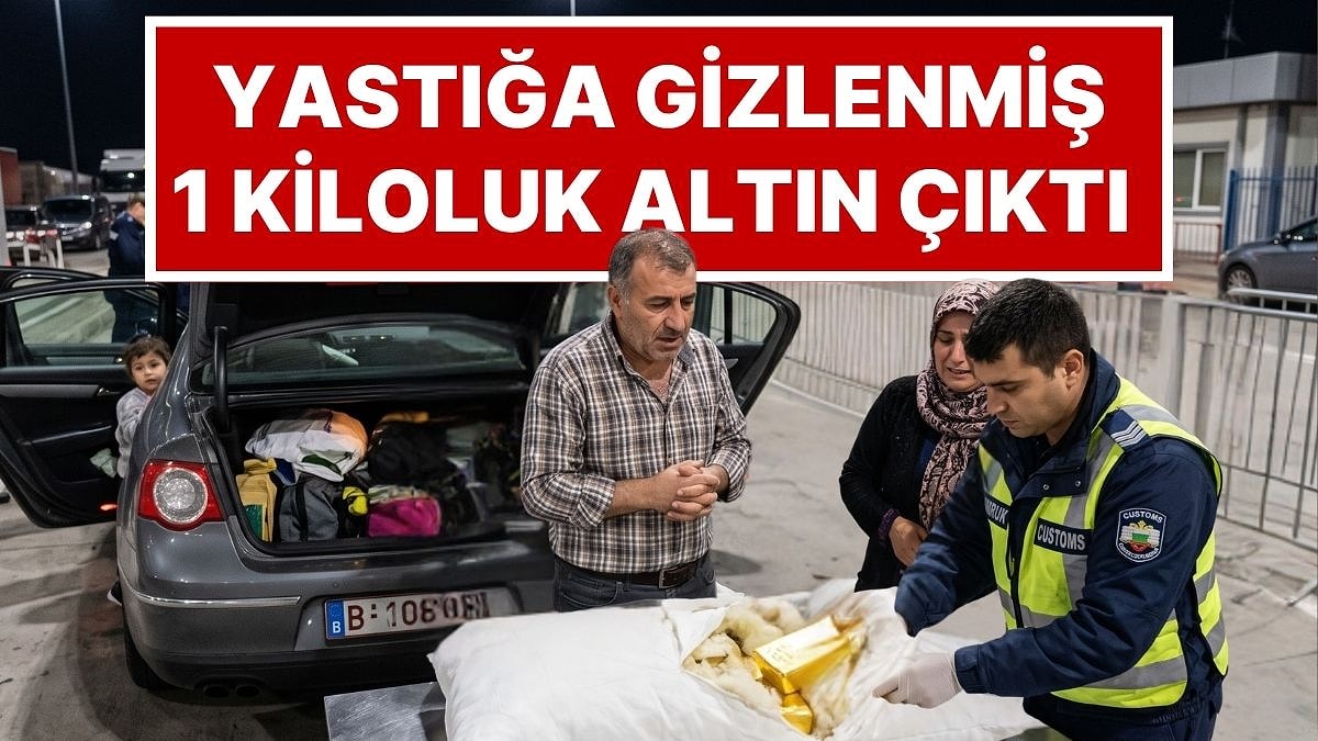 Tatil İçin Geldiği Türkiye’den Ayrılan Gurbetçinin Arabasındaki Yastıktan 1 Kiloluk Külçe Altın Çıktı
