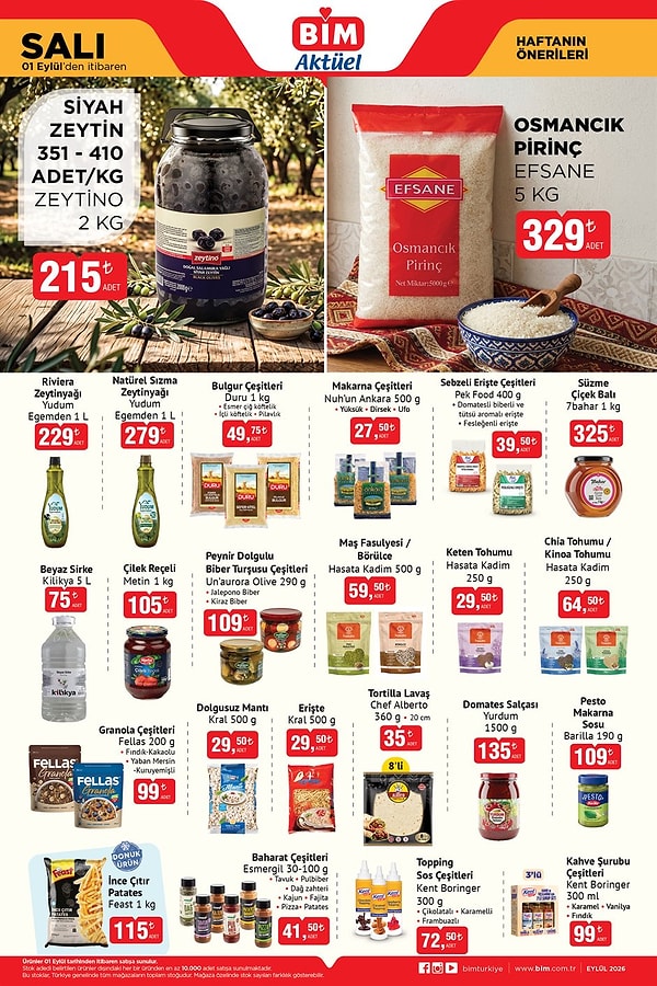 Efsane Osmancık Pirinç 5 kg 329 TL