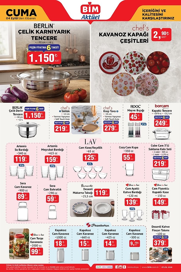 Berlin Çelik Karnıyarık Tencere 30 cm 6 L 1.150 TL