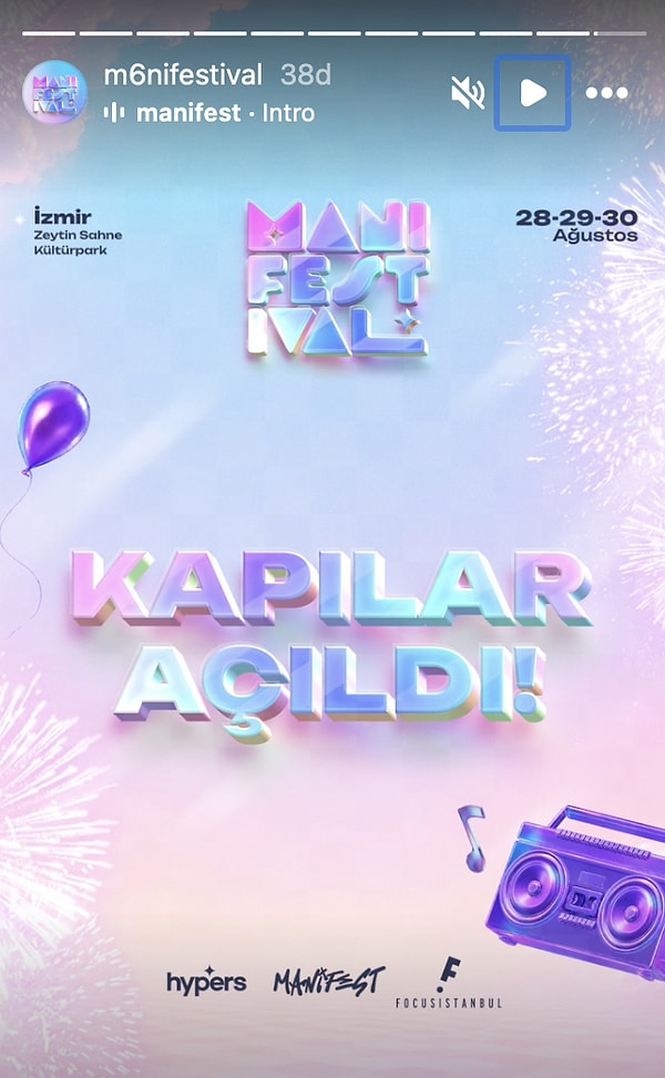 Manifestival hesabından yapılan açıklamada, festival planında bir değişiklik olmadığı belirtildi.
