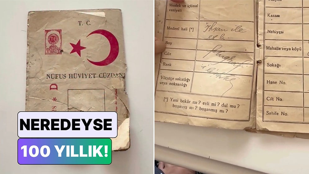 Detaylar Beğeni Topladı: Bir Sosyal Medya Kullanıcısı 1905 Doğumlu Bir Aile Büyüğünün Kimliğini Paylaştı