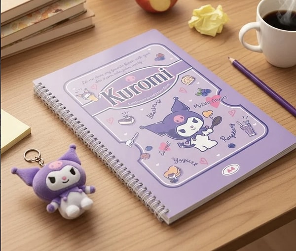 MINISO Sanrio lisanslı Kuromi A4 spiral telli defter %33 indirimle 299,99 TL yerine 199,99 TL!