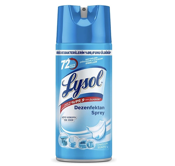 Lysol dezenfektan ve koku giderici sprey %57 indirimle 476,95 TL yerine net 207,09 TL!