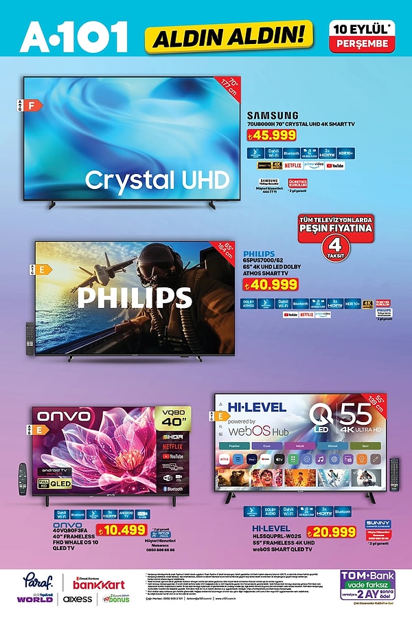 Samsung 70U8000H 70" Crystal UHD 4K Smart TV 45.999 TL