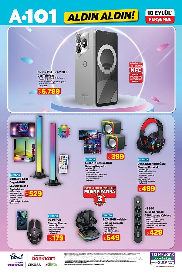 OVION V8 Lite 4/128 GB Cep Telefonu 6.799 TL