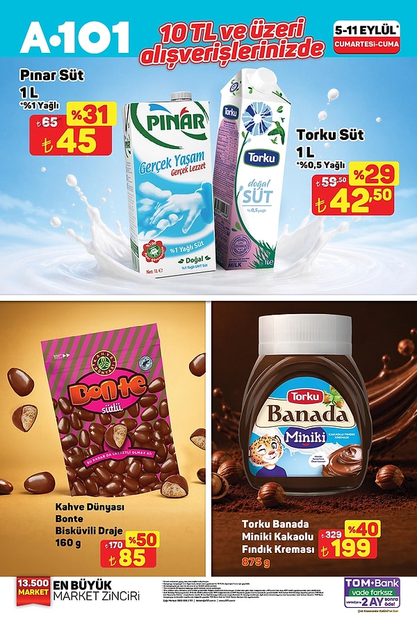 10 TL ve üzeri alışverişlerde;
