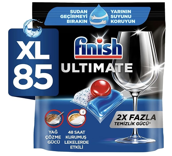 Finish Ultimate 85'li bulaşık makinesi tableti son 60 günün en düşüğü net 494,10 TL!