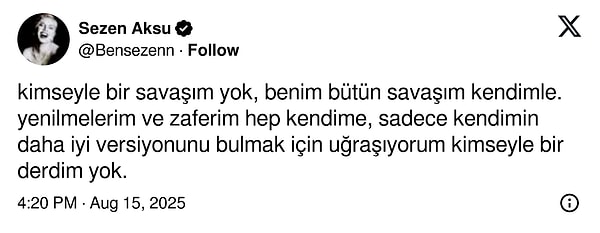 Bütün savaşı kendine karşı verenlerin sesi.