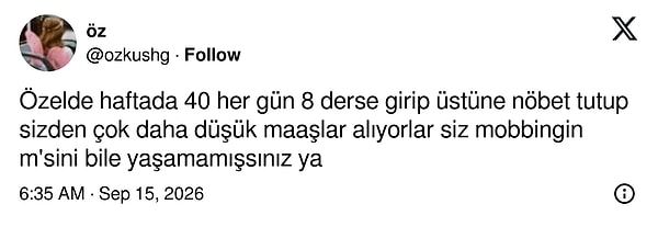 Özel sektördeki eğitimcilerin zor koşulları tekrar hatırlatıldı.