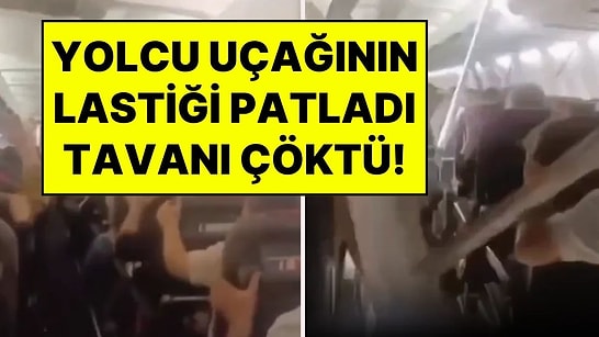 İran'da Yolcu Uçağında Korku Dolu Anlar: Lastiği Parçalandı, Kabin Tavanı Çöktü, Yolcular Çığlık Attı