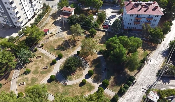 Most of the cemetery has been relocated, yet 20 tombstones still stand in the middle of the park.