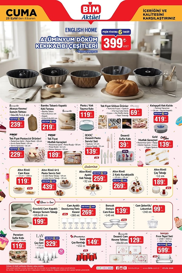 English Home Alüminyum Döküm Kek Kalıbı Çeşitleri 399 TL