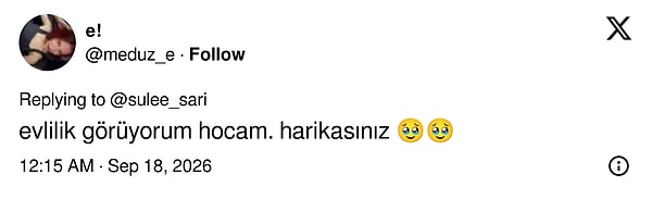 Bir takipçi "evlilik görüyorum" diyerek tebrik etti