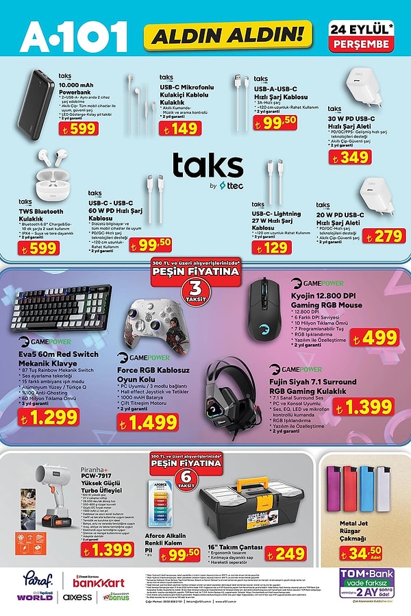 Taks 10.000 mAh Powerbank 599 TL