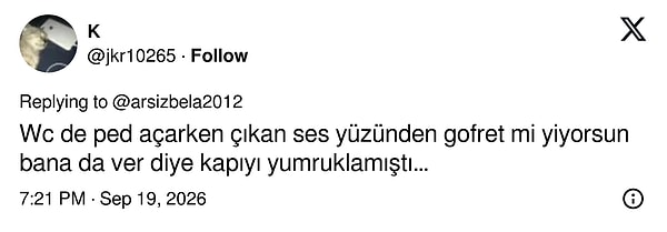 Ped paketinin sesini gofret sesiyle karıştırıp kapıyı yumruklamış.
