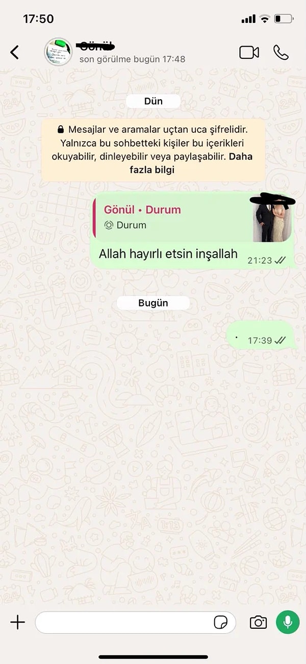 Numaranın gerçek sahibi, kendi telefonunda aynı saatte sadece anlamsız tek bir nokta mesajı görüyor.