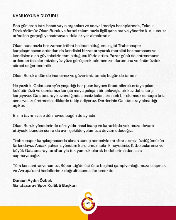 Açıklama ayrılık iddialarına yanıt olarak yorumlandı.