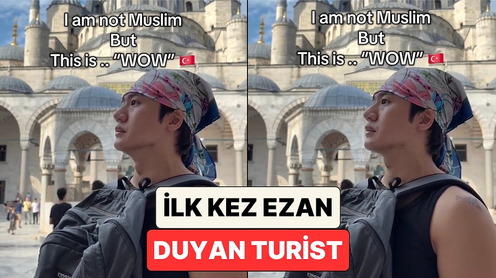 Koreli Bir Turist Sultanahmet Camii'nde İlk Kez Ezan Sesini Duyduğu Anları Paylaştı