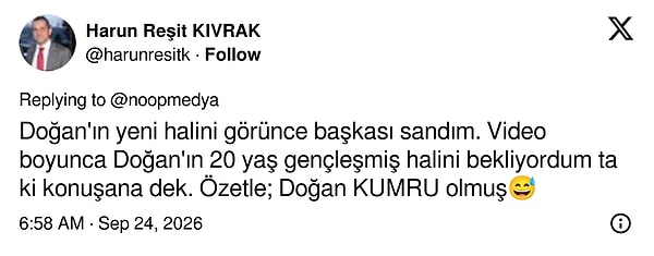 Bir izleyici video boyunca gençleşmiş hâli bekleyip durduğunu yazdı