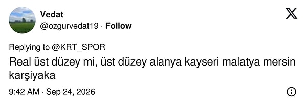 Biri asıl üst düzey takımların listesini paylaştı