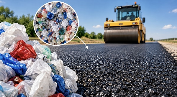 A section of Foundry Road, approximately 1.2 kilometers long, was paved with asphalt prepared from 2 million bags.