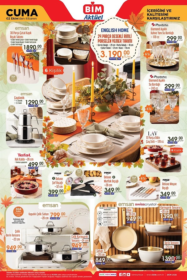 Emsan 30 Parça Çatal Kaşık Bıçak Takımı 1.890 TL