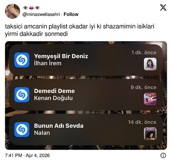 Taksici amcanın şarkı listesi, bir yolcunun Shazam'ını 20 dakika boyunca susturmadı