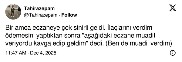 Muadil ilaç yüzünden eczane değiştiren bir amca, yeni eczanede de aynı sonla karşılaştı