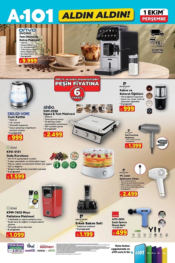 ONVO Tam Otomatik Kahve Makinesi 9.999 TL